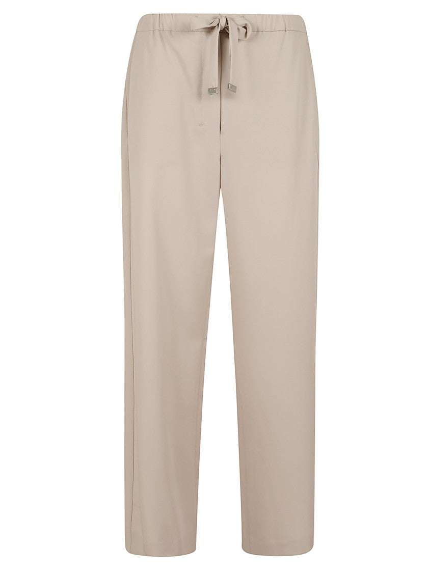 Max Mara Cropped Straight Leg Joggers With Elastic Waistband And Flared Bottom