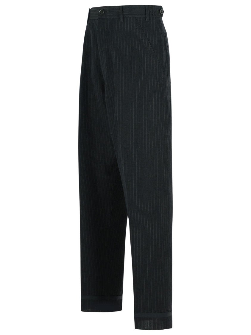 Maison Margiela Black Linen Blend Trousers
