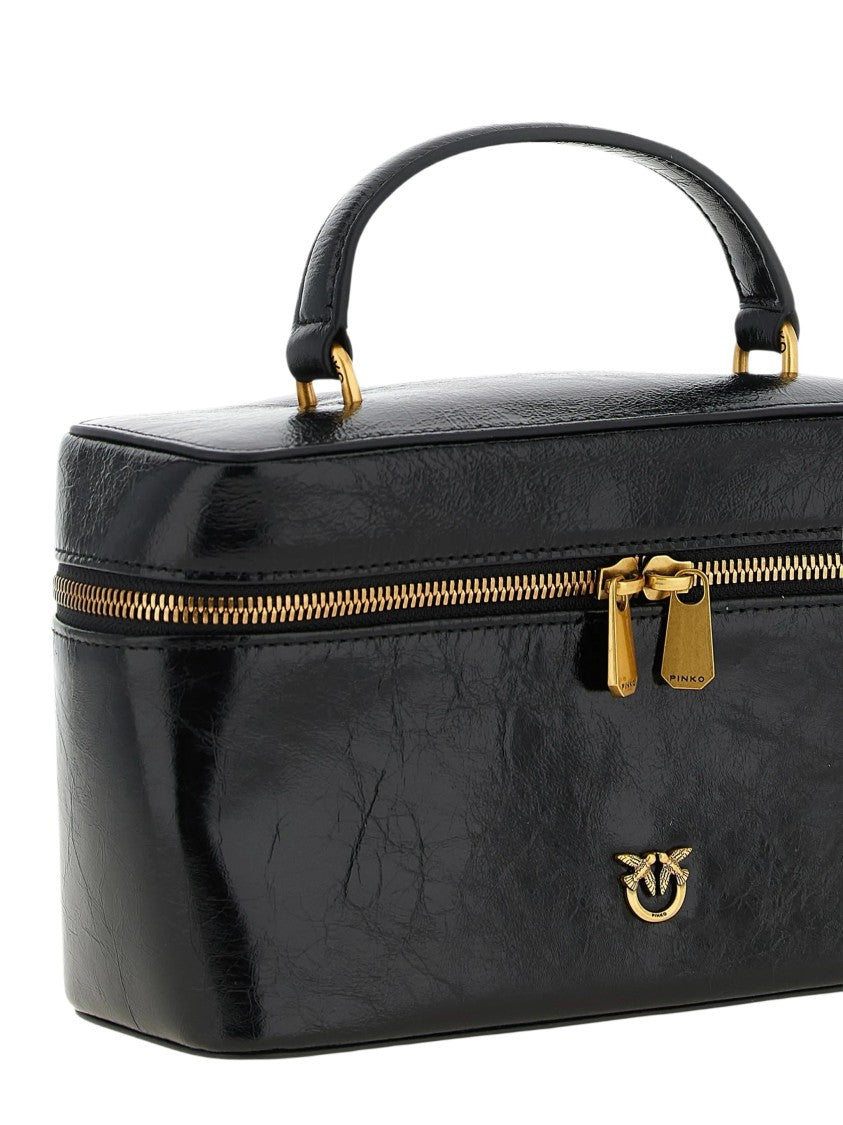Pinko Glossy Rectangular Vanity Case With Gold-Tone Accents