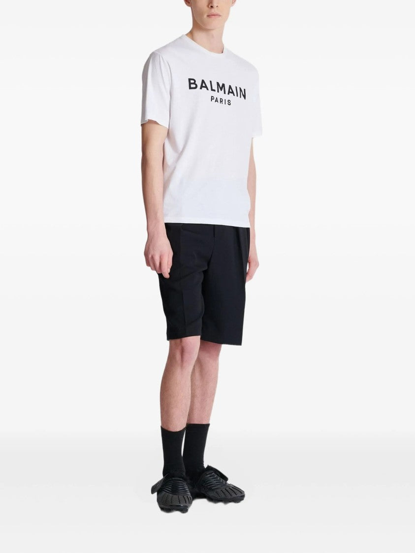 Balmain White Loose Ss Bold Logo T-Shirt