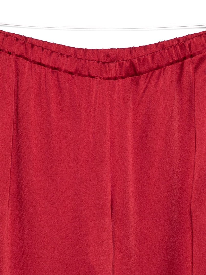 Antonelli Tailored Red Wide-Leg Trousers With Elastic Waistband