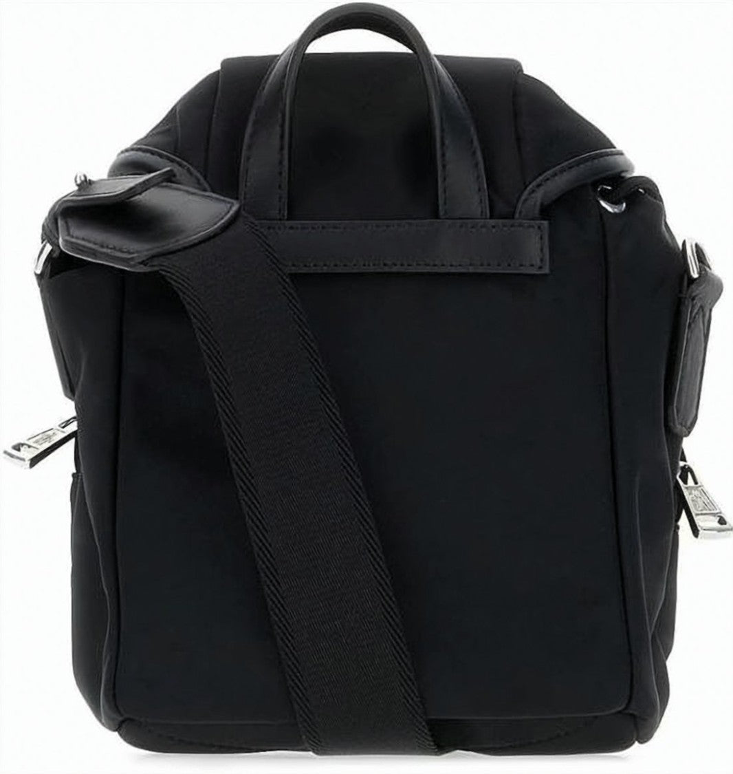 Moncler Structured Black Crossbody Bag With Adjustable Strap And Zippered Pockets