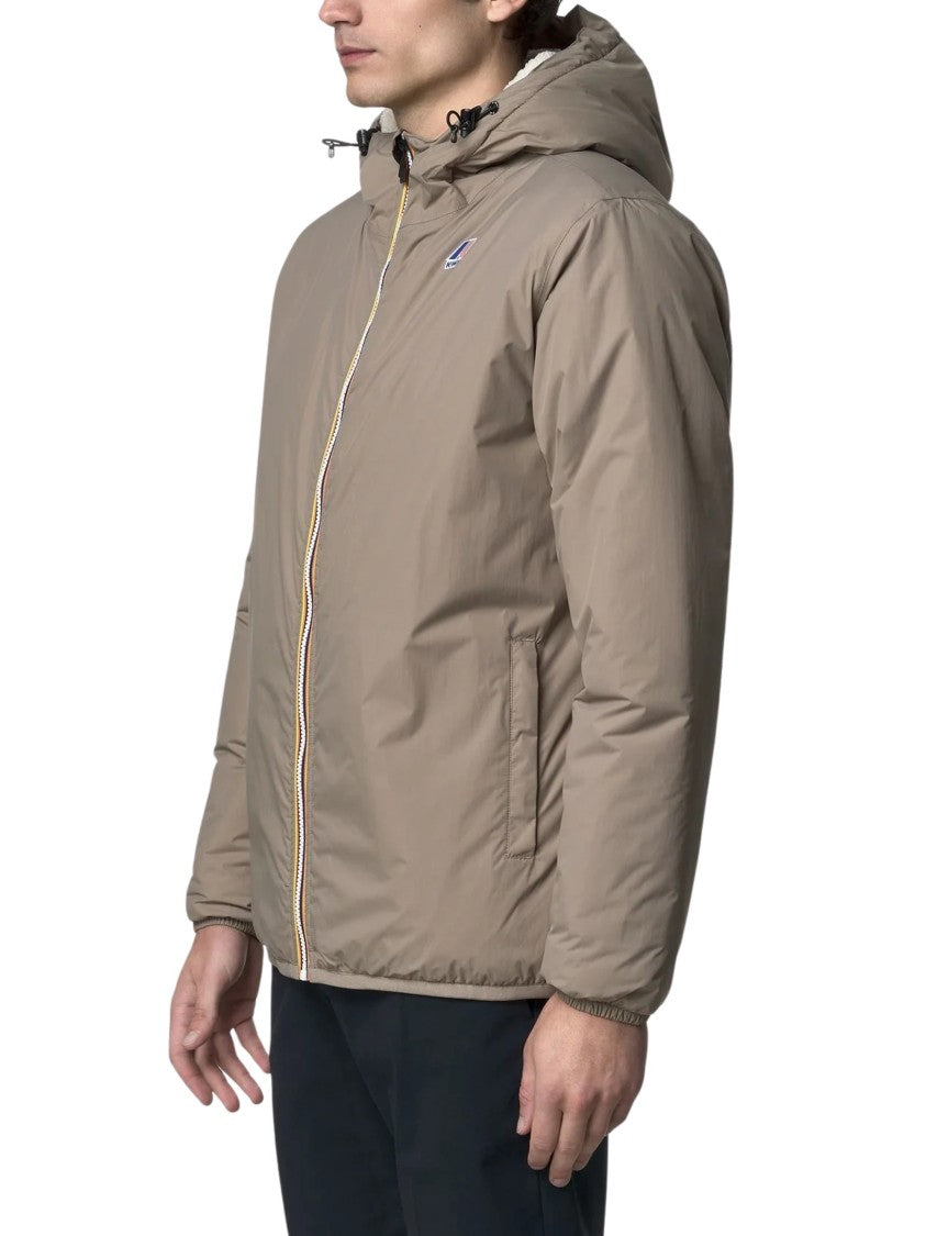 K-Way Le Vrai 4.0 Claude Orsetto Taupe Hooded Jacket