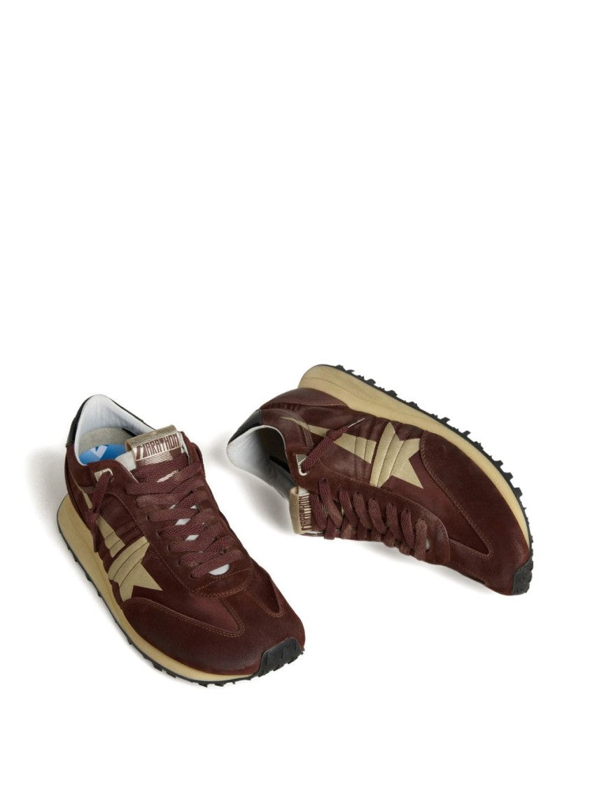 Golden Goose Brown Suede Cream Star Sneakers