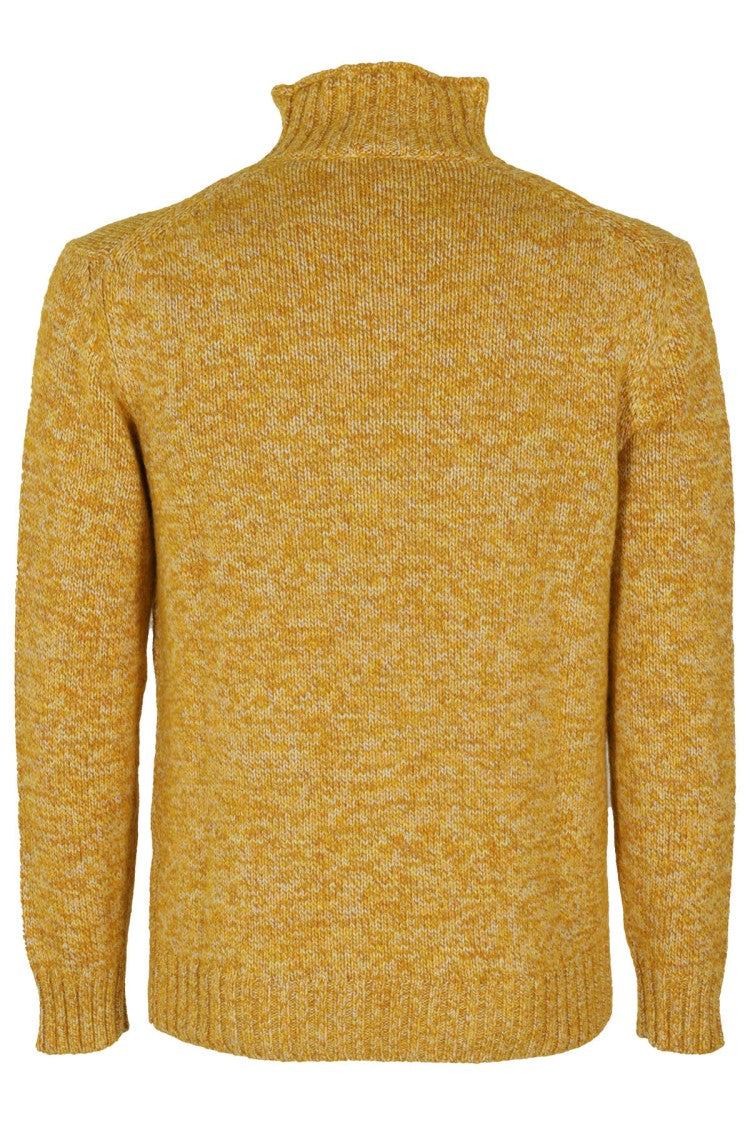 Kangra High-Collar Knit Pullover With Ribbed Detailing