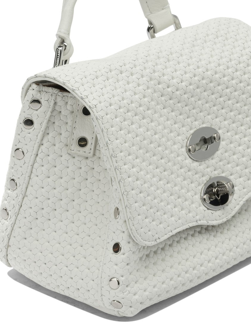 Zanellato Textured Leather Structured Handbag With Silver-Tone Twist-Lock Clasp