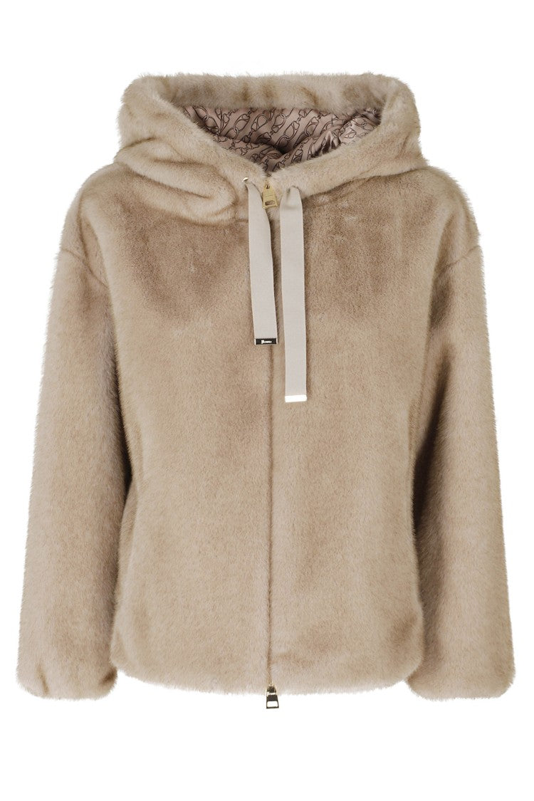 Herno Chantilly High Crew Neck Hooded Polyester Jacket