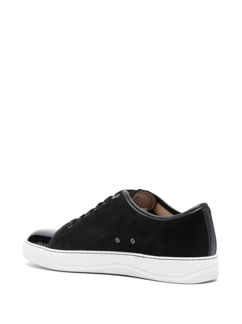 Lanvin Round Toe Patent Finish Black Sneakers