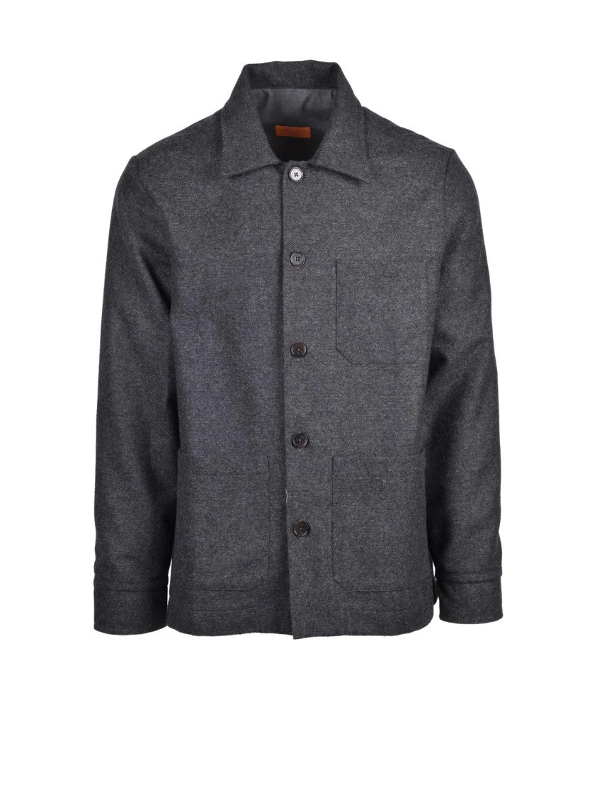 Grigio Grey Flannel Acrylic-Blend Shirt