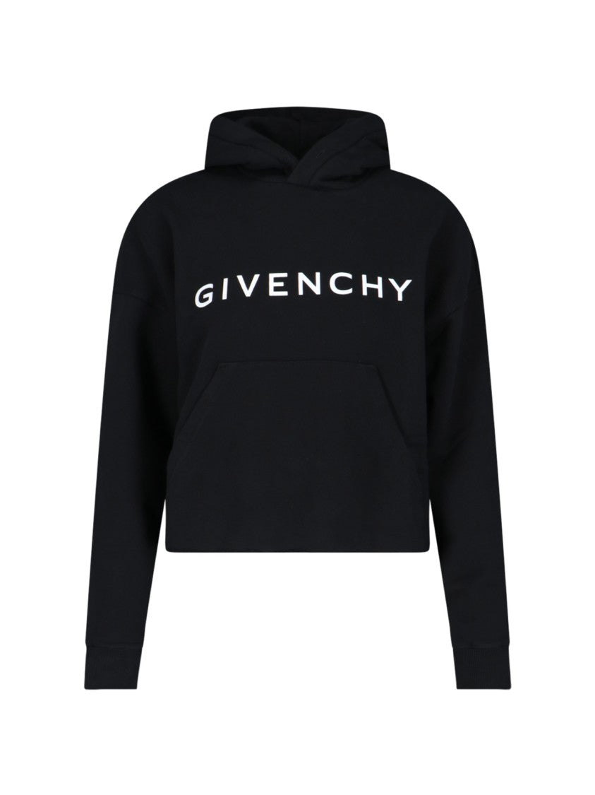 Givenchy Archetype' Crop Hoodie – Black