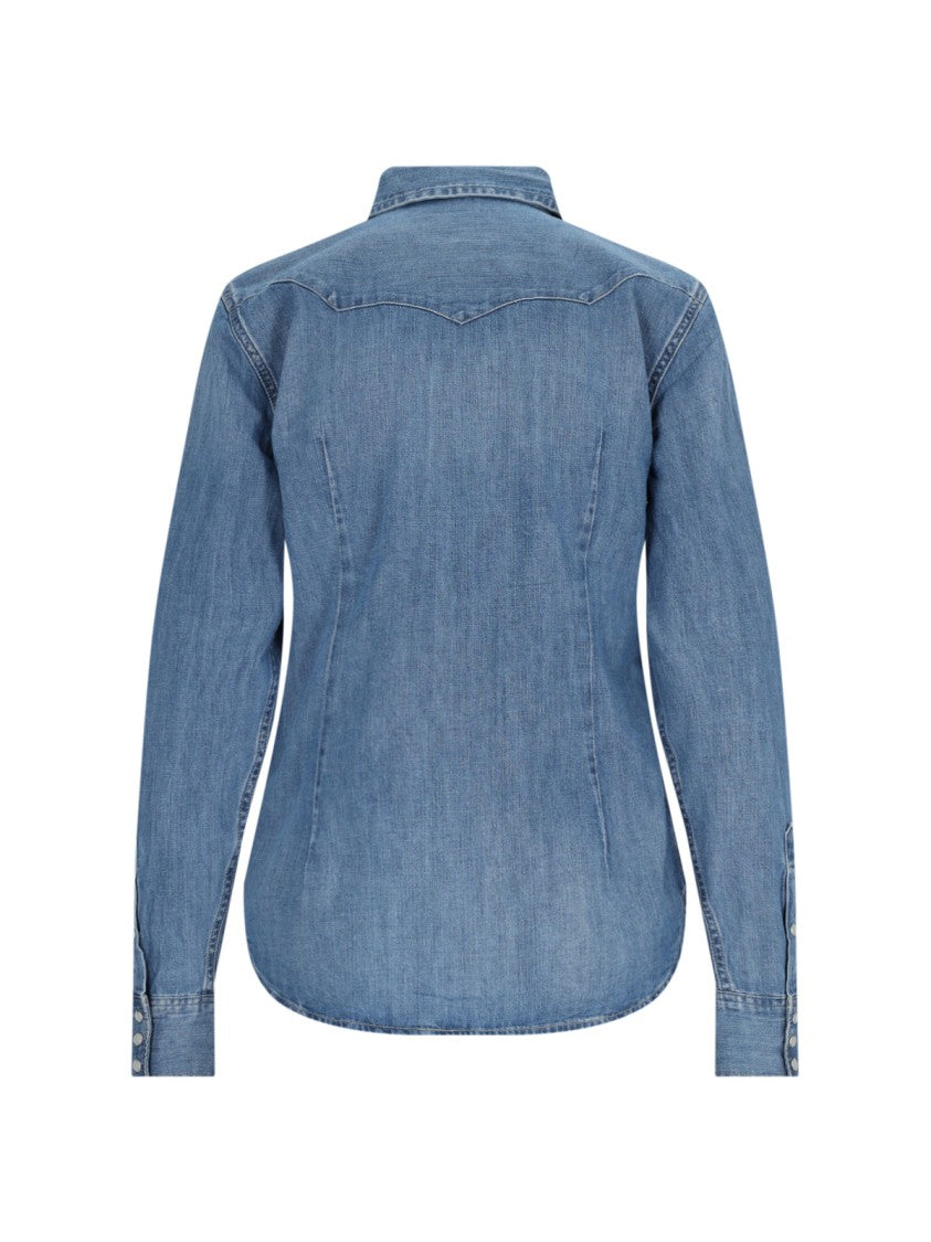 Polo Ralph Lauren Denim Shirt With Classic Collar And Vintage Wash