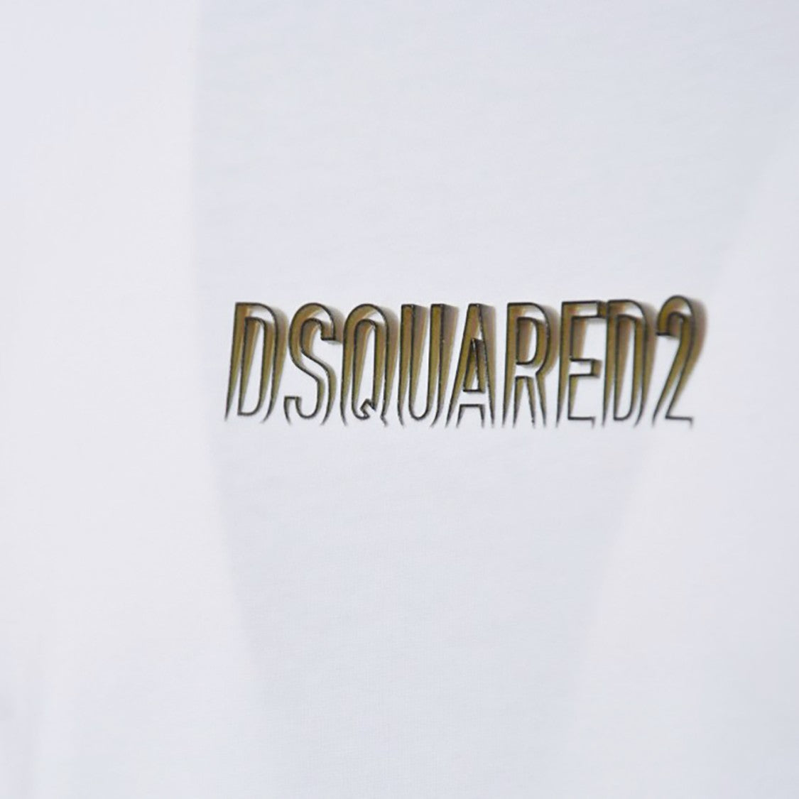 Dsquared2 Outline Logo T-Shirt In White Cotton