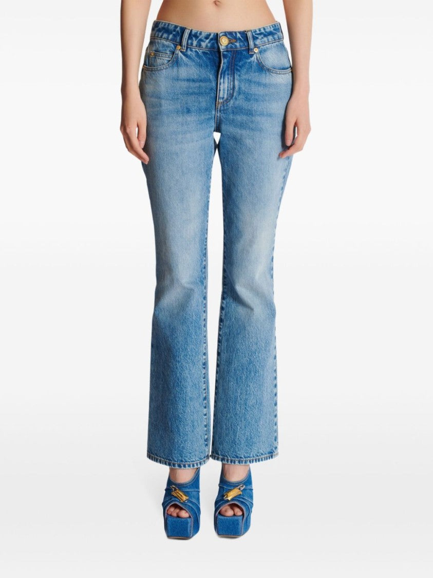 Balmain Flared Denim Trousers