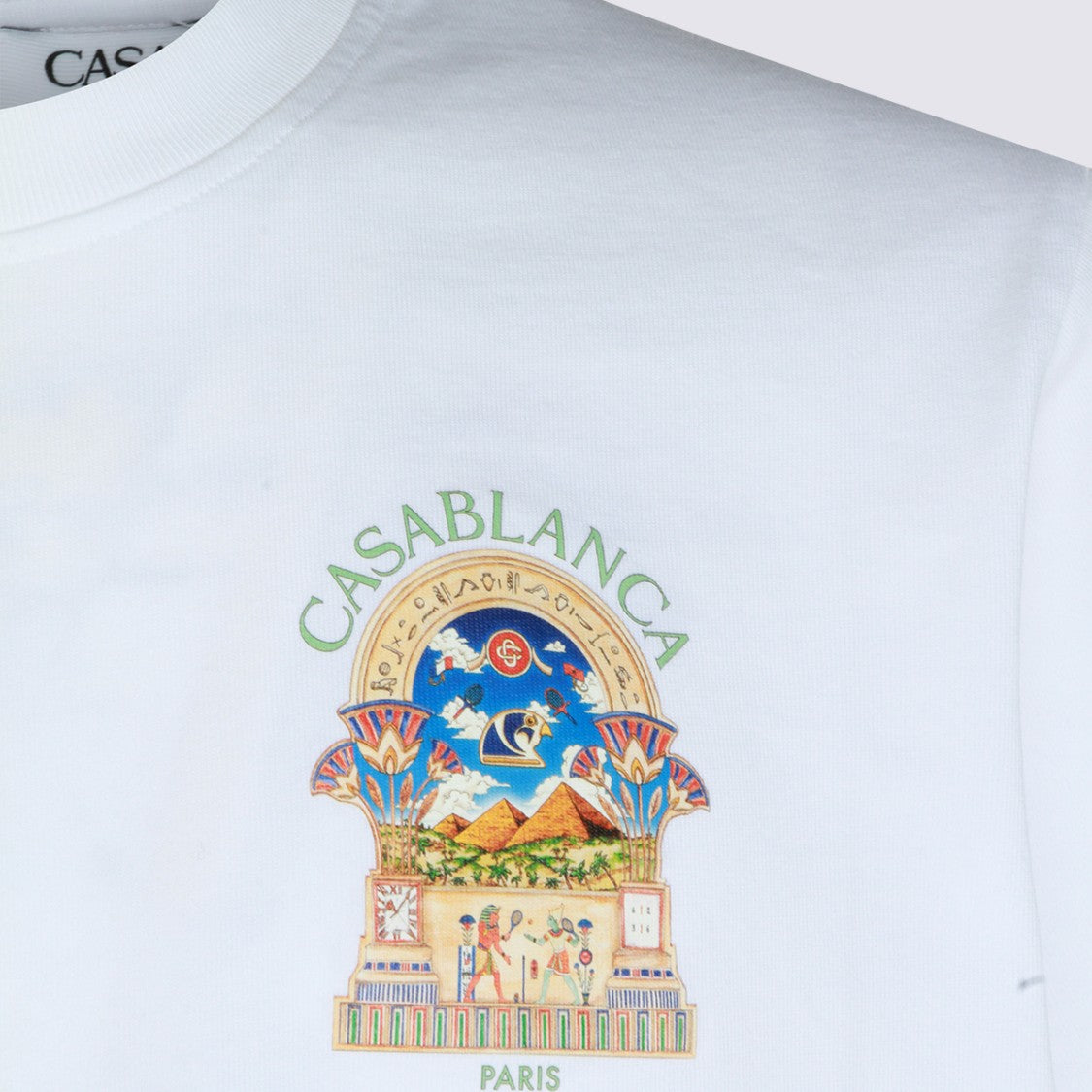 Casablanca Short-Sleeve Graphic Print T-Shirt With Egyptian Motifs