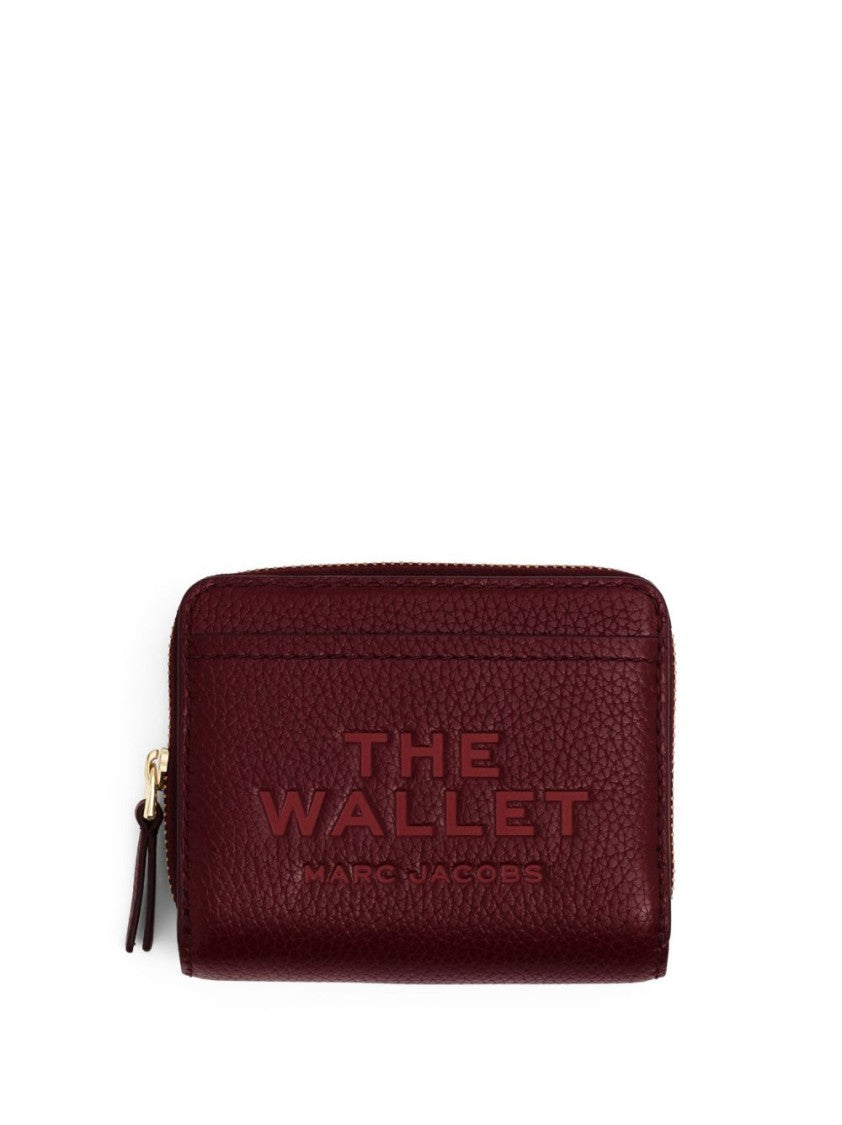 Marc Jacobs Compact Burgundy Wallet With Embossed Branding