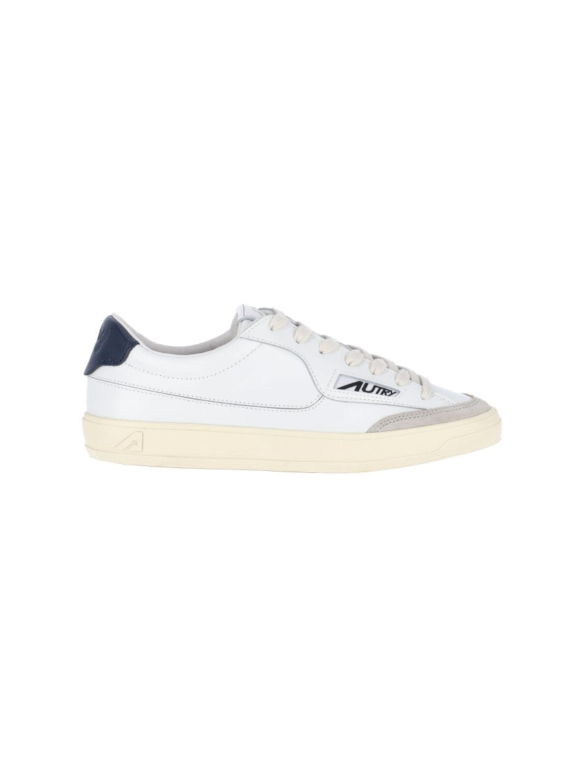 Autry White Windscape Low Textured Leather Sneakers