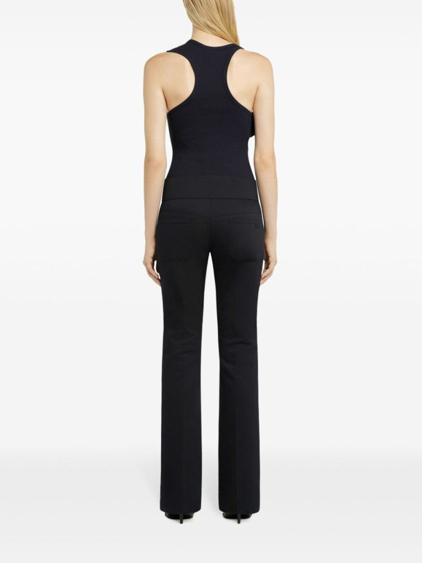 Courrèges Black Fitted Ribbed Tank Top