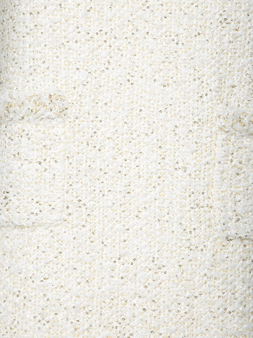 Fabiana Filippi Two-Tone Tweed White Dress