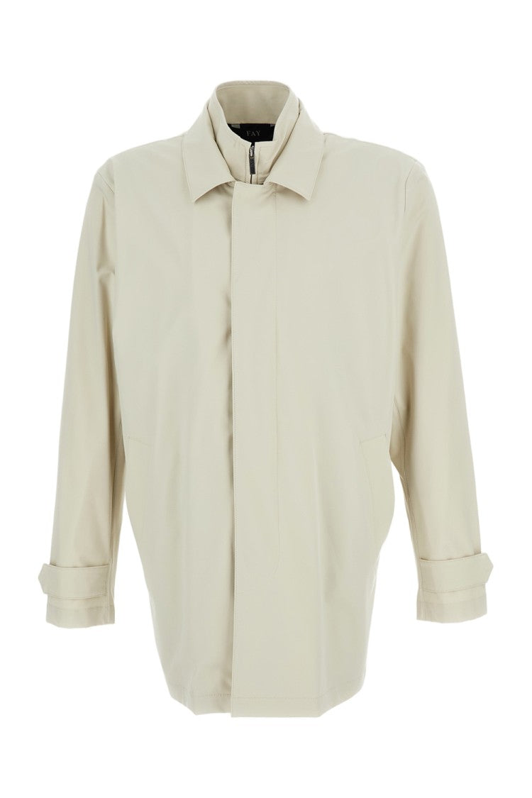 Fay Structured Beige Jacket With Minimalist Design