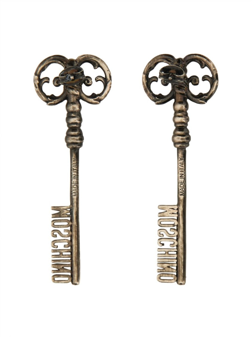 Moschino Vintage Key-Shaped Logo Earrings