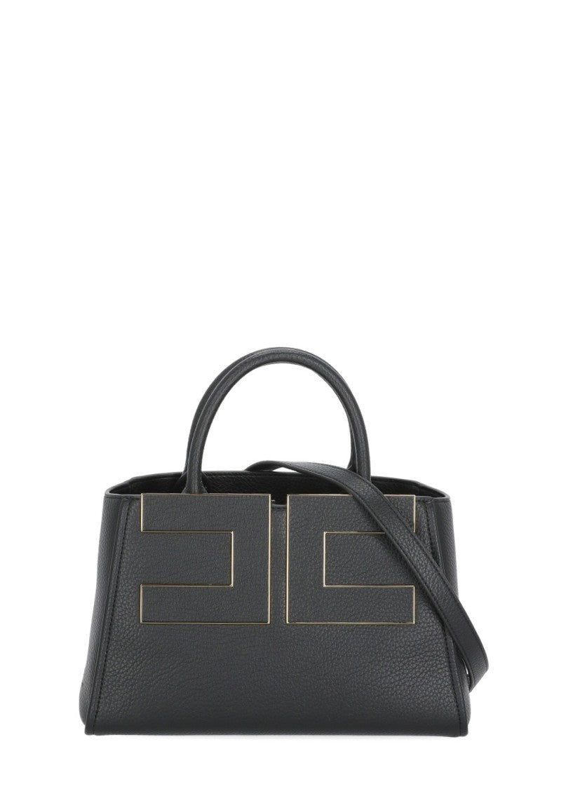 Elisabetta Franchi Leather-Effect Handbag With Gold Logo Detail