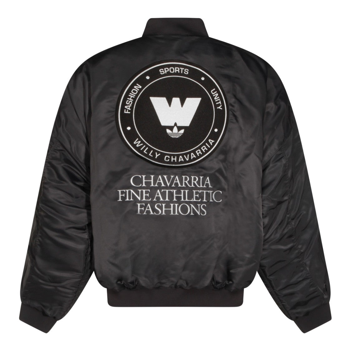 Adidas X Willy Chavarria Casual Black Jacket With Zip Closure And Logo Embroidery