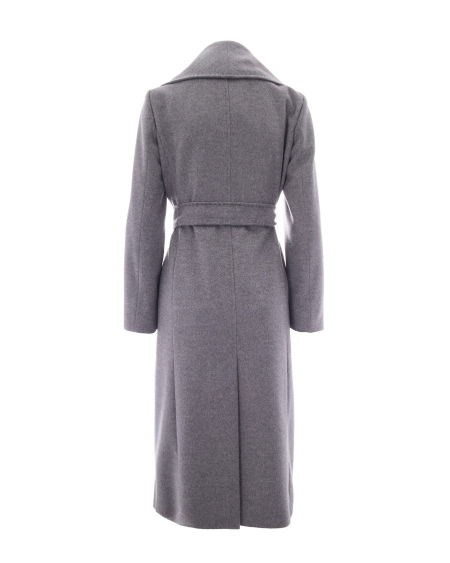 Max Mara Loriana Draped Shawl Collar Belted Pure Wool Coat