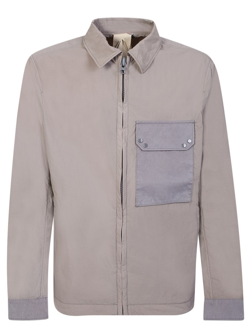 Ten C Zip-Up Grey Shirt Jacket