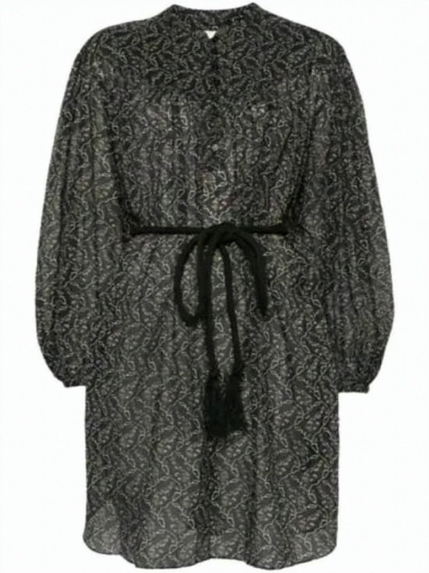 Isabel Marant Intricately Patterned Short Dress With Voluminous Sleeves