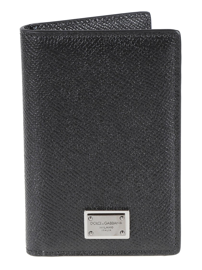 Dolce & Gabbana Textured Bifold Wallet With Pebbled Leather Finish