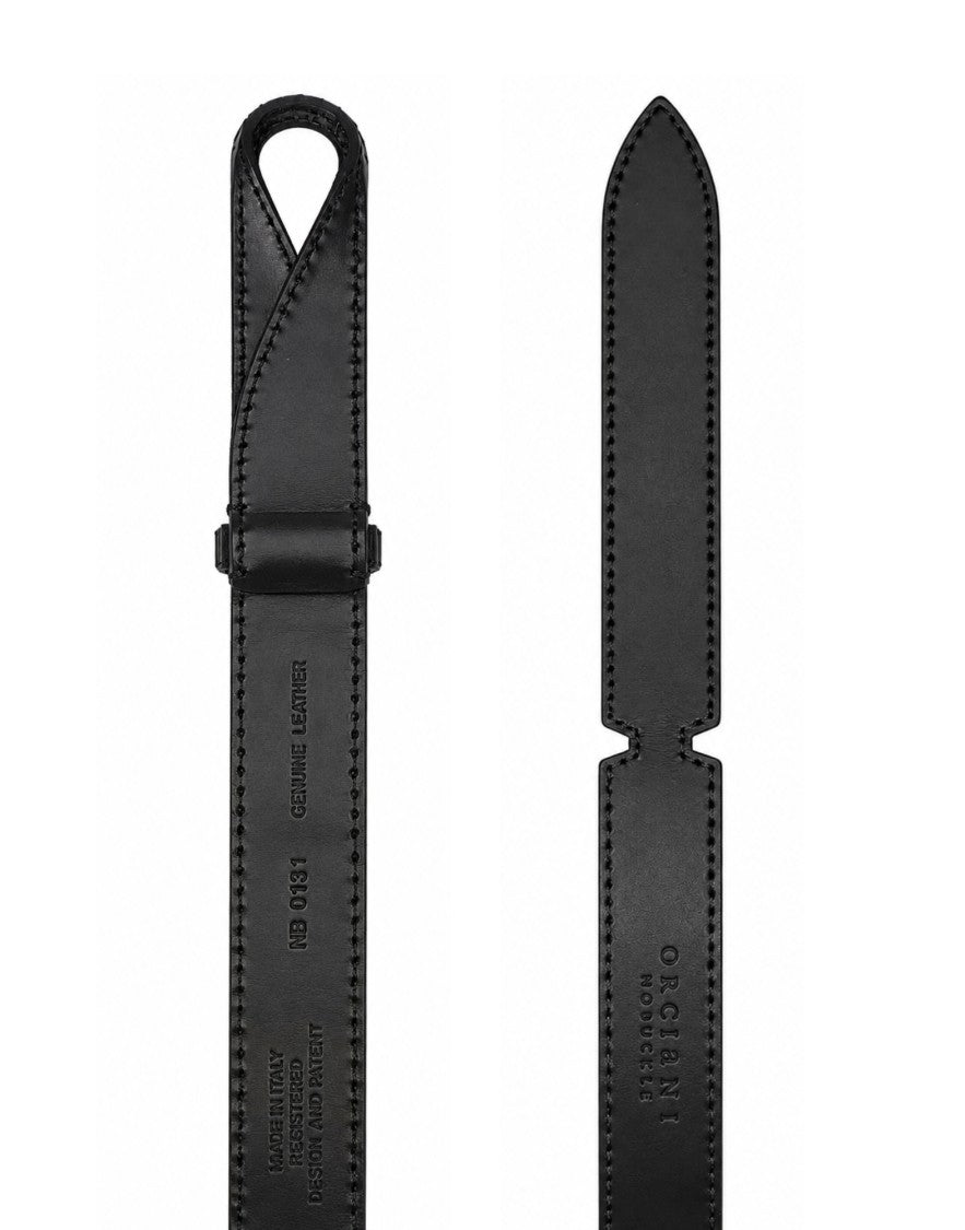 Orciani Dark Brown Stitched Leather Belt