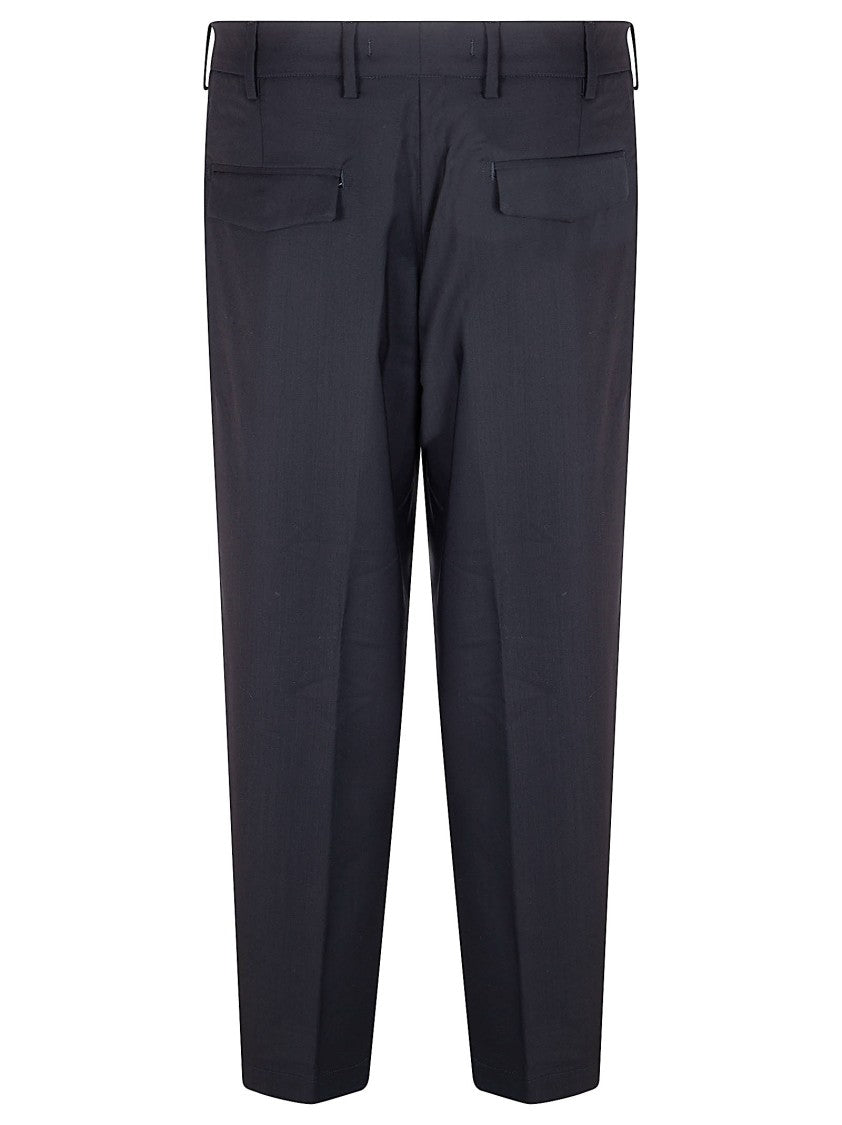 Myths Straight-Leg Black Trousers With Tailored Design And Flap Pockets
