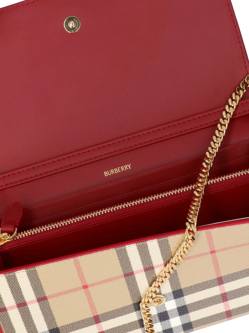 Burberry Compact Beige Wallet With Snap Closure