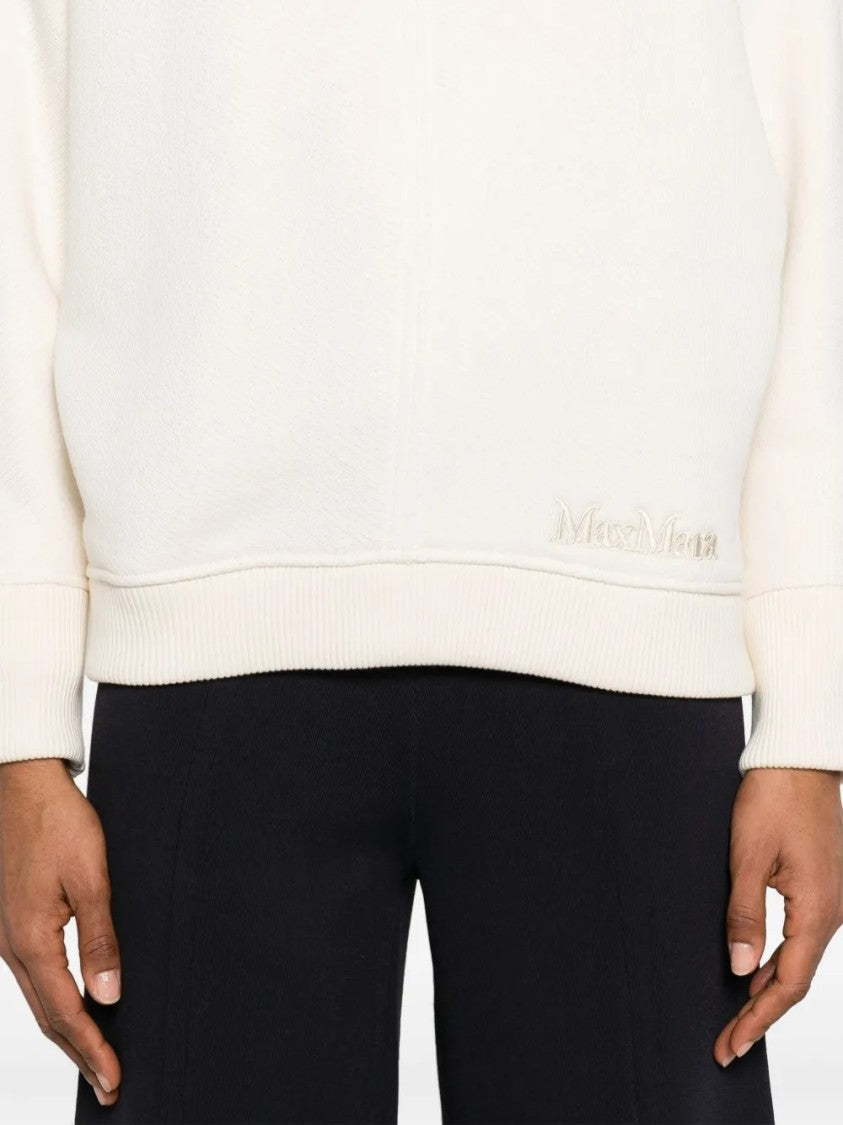 Max Mara Soft Cotton Blend Sweatshirt With Relaxed Fit
