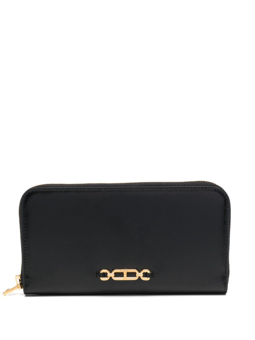 Tom Ford Black Calf Leather Wallet With Gold-Tone Clasp