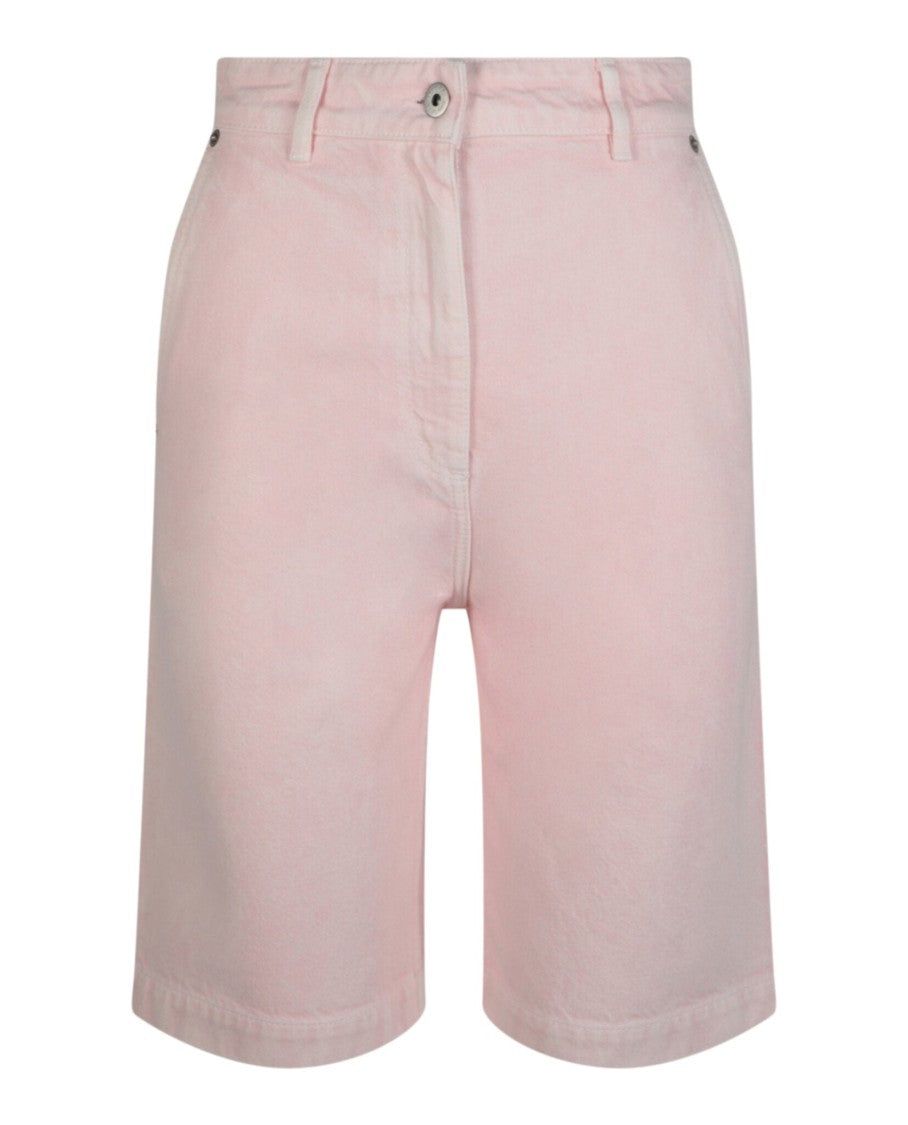 Burberry High-Rise Bermuda Shorts With Calfskin Leather Trim