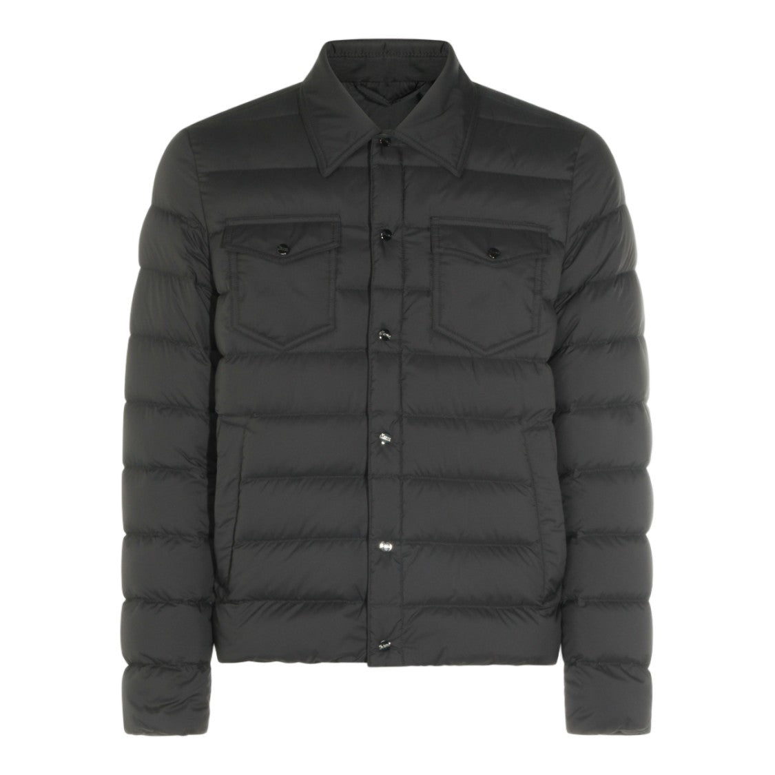 Herno Minimalist Black Puffer Jacket With Quilted Padding