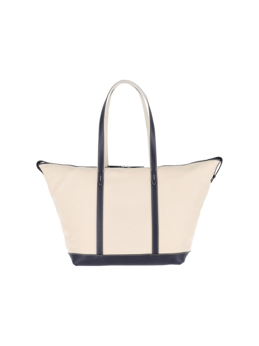 Polo Ralph Lauren Beige Logo Cotton-Blend Tote Bag