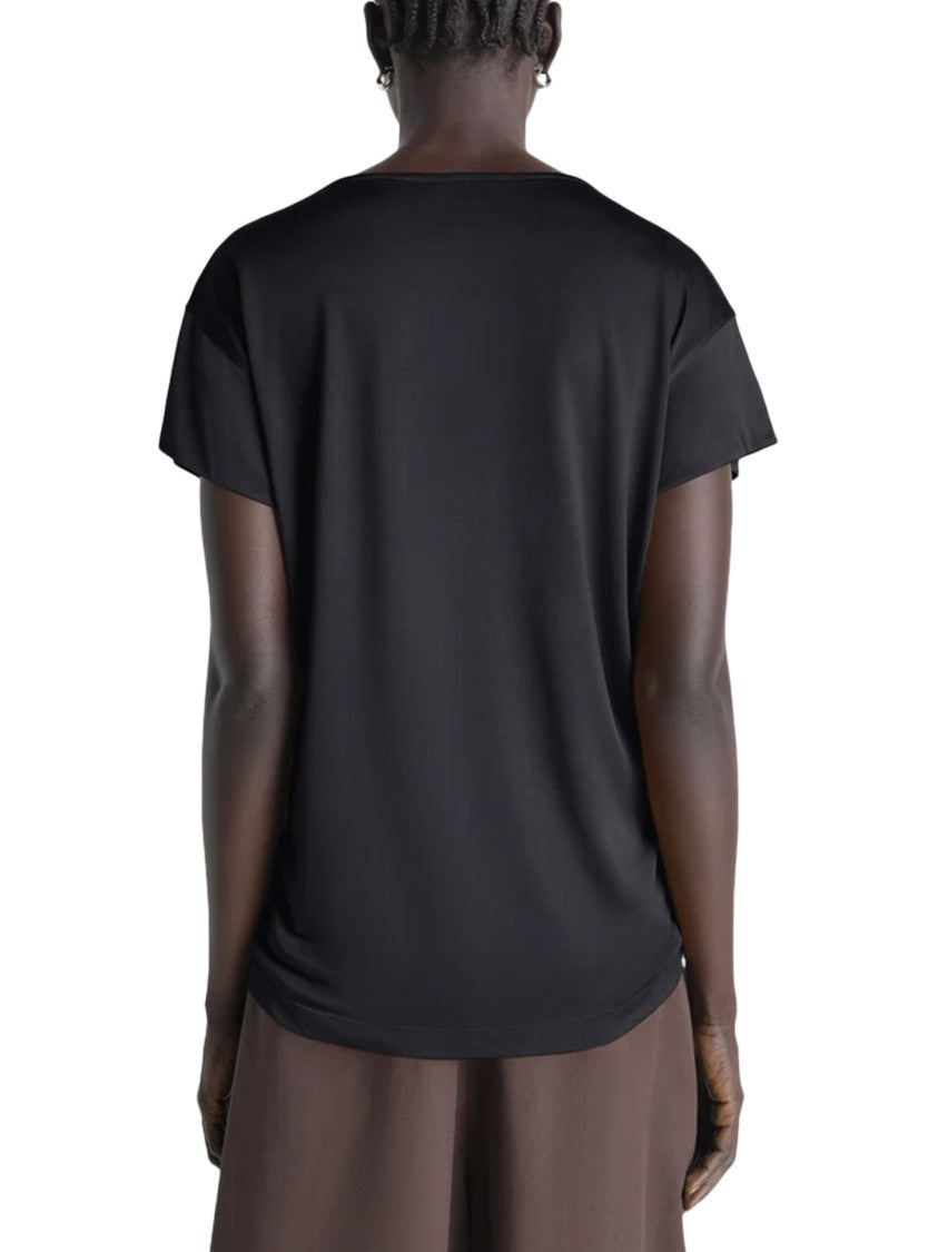Lemaire Short Sleeve Foulard Top With Tied Scarf Detail