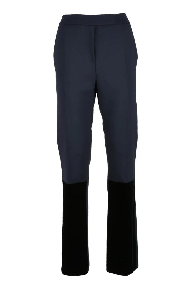 Max Mara High-Waisted Stretch Wool Trousers - Blue