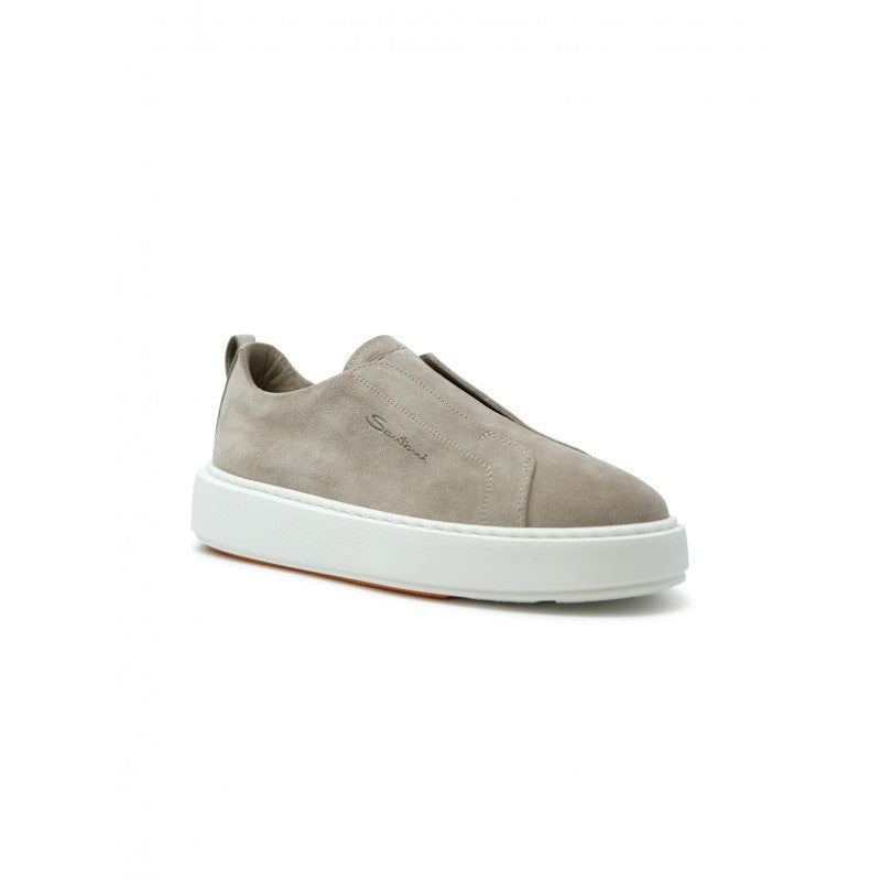 Santoni Wbcd61323bartsapm45 Beige Suede Sneaker