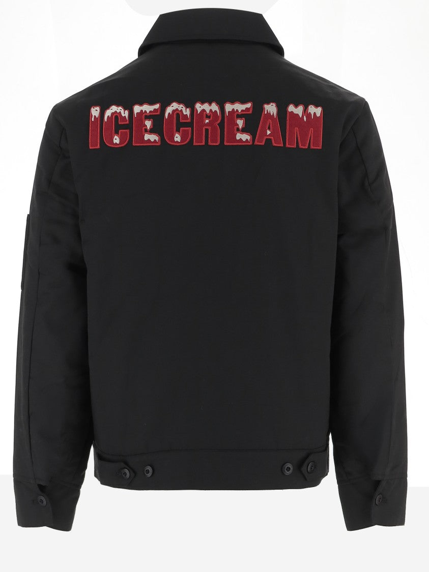 Icecream Black Drippy Quilted Nylon Jacket
