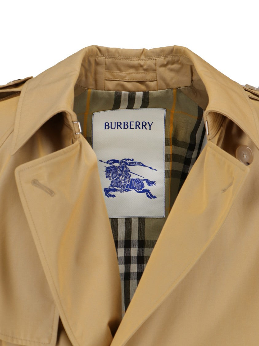 Burberry Double Breasted Midi Trench Coat – Beige