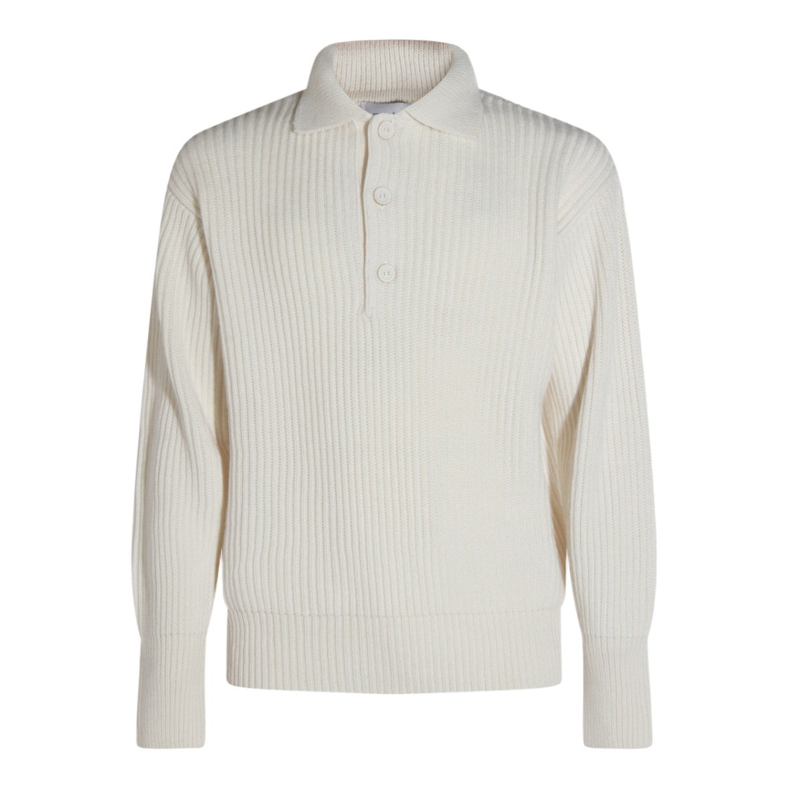 Malo Ribbed Knit Sweater With Polo Collar