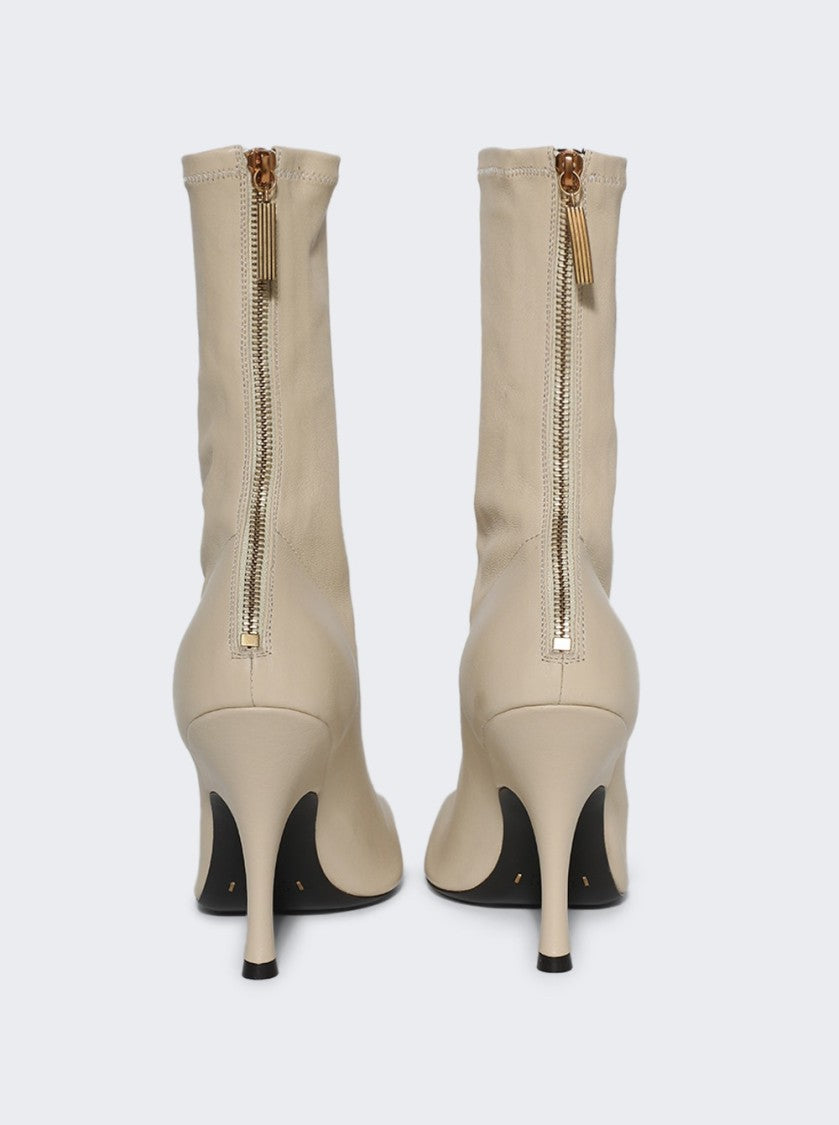 Khaite Eva Mid Calf Boot Sand Nappa Leather