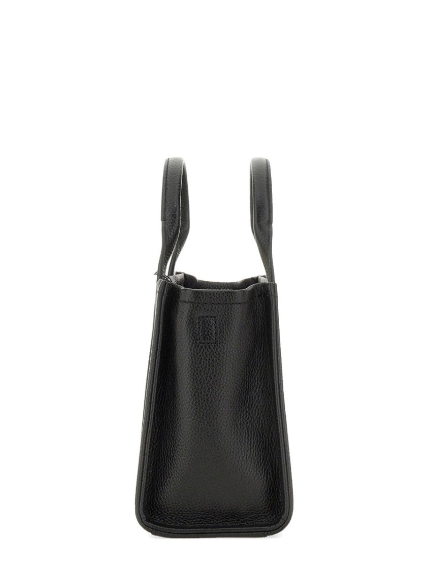 Marc Jacobs Black Textured Leather Small Structured Tote