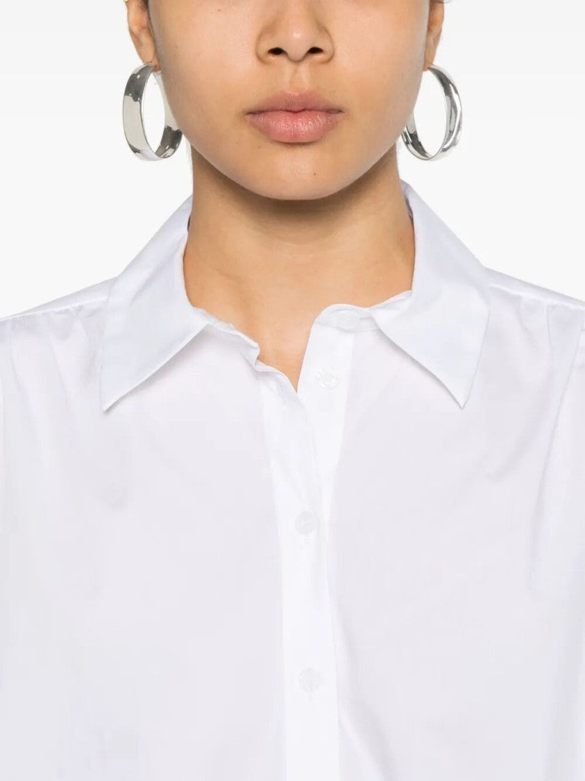 Twin-Set Classic White Cotton Shirt With Puff Sleeves