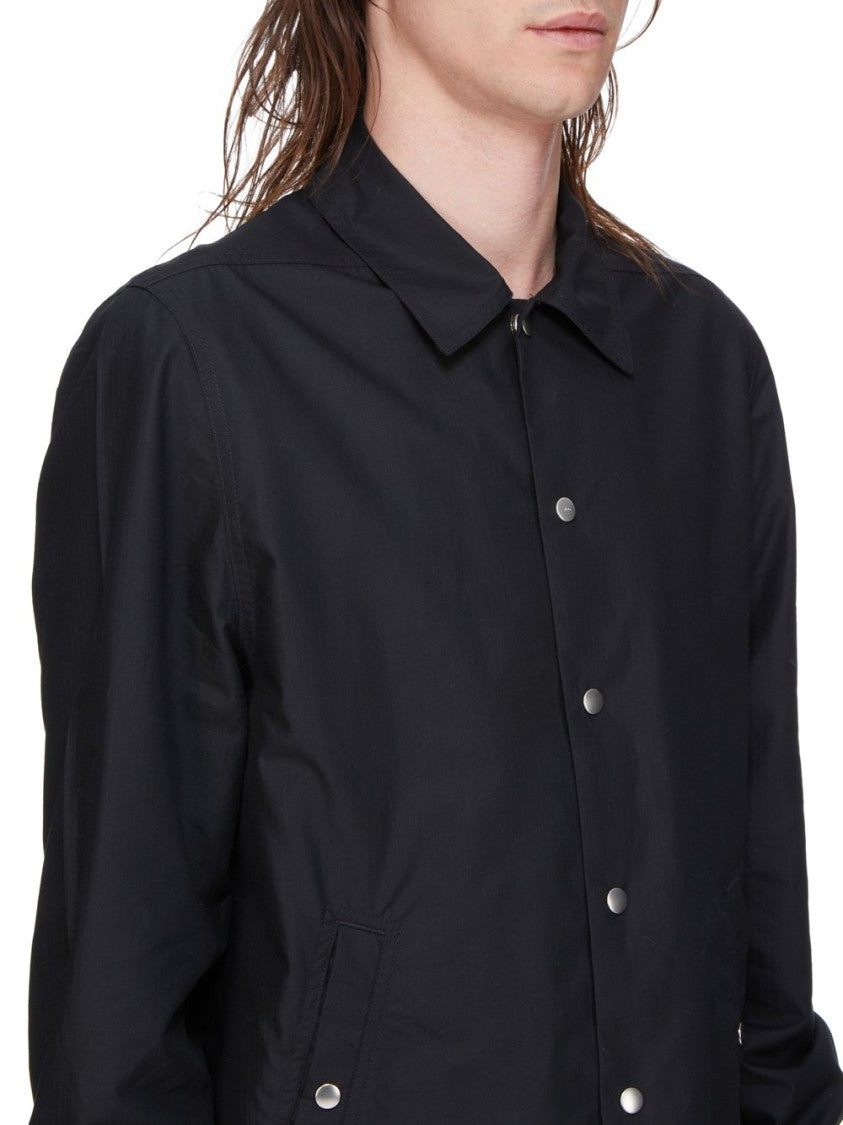 Drkshdw By Rick Owens Button-Up Black Jacket With Design