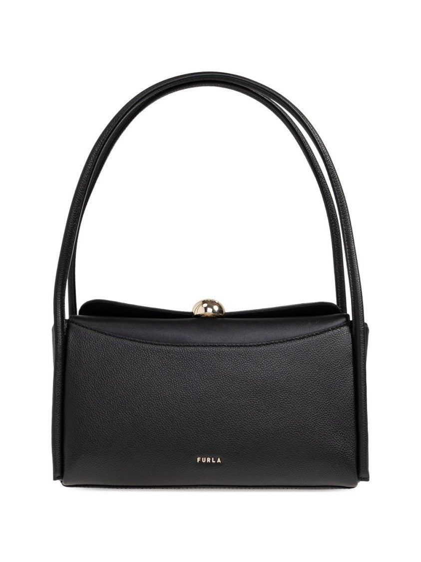 Furla Textured Leather Handbag With Structured Frame
