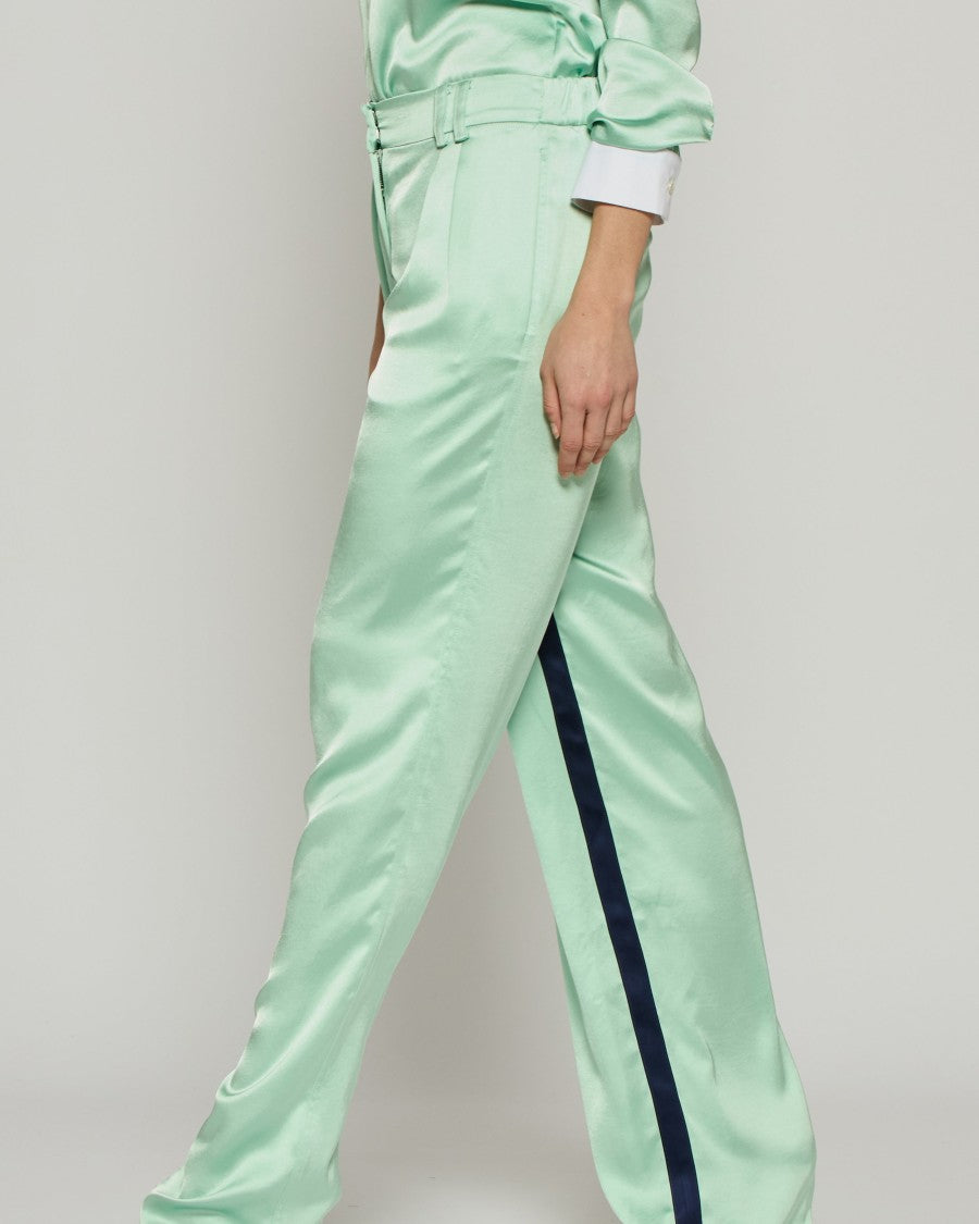 Serena Bute Satin Boyfriend Trouser '25 - Mint